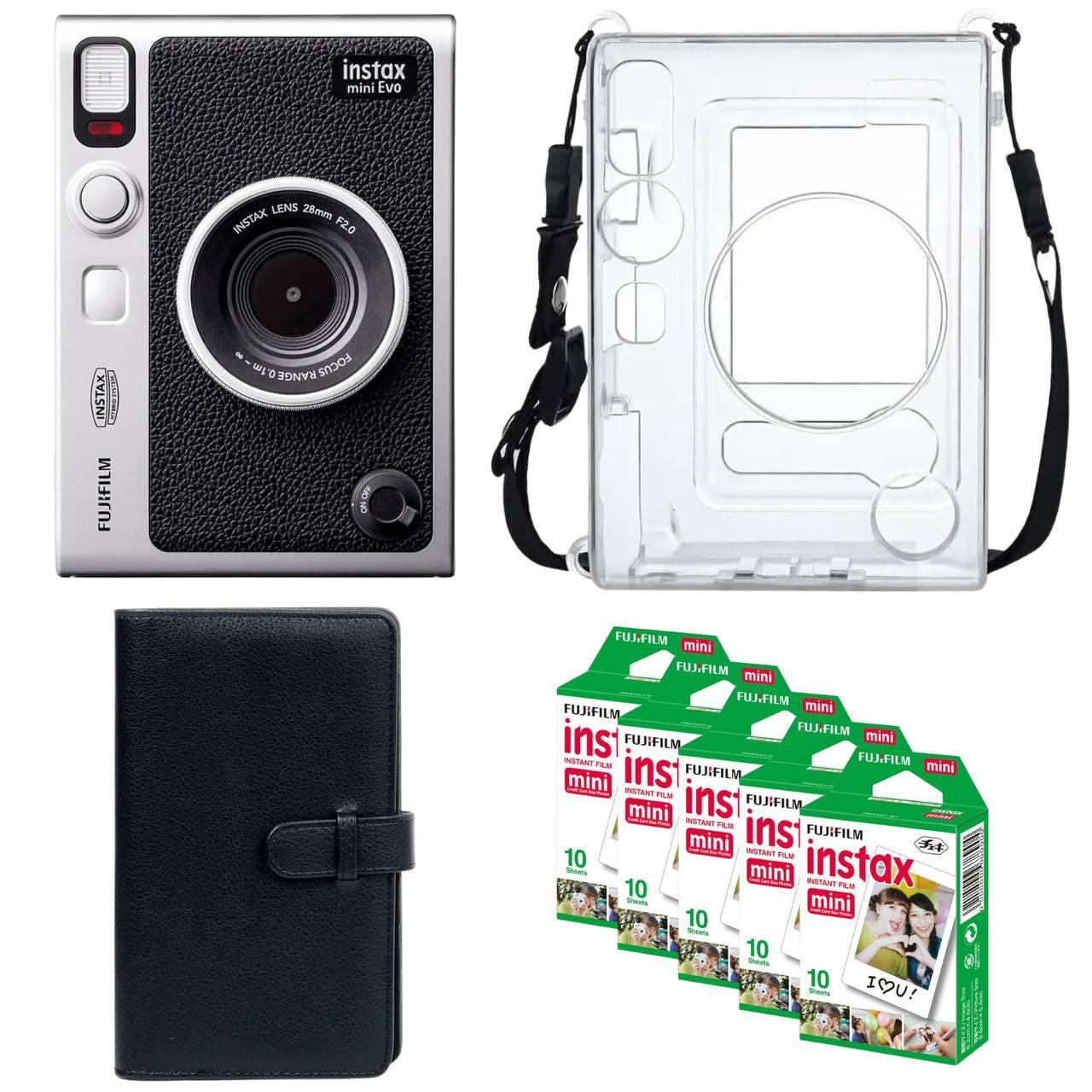 Подарунковий набір Fujifilm Instax Mini EVO фотопапір 50 шт./чохол/фотоальбом 108 фото Чорний