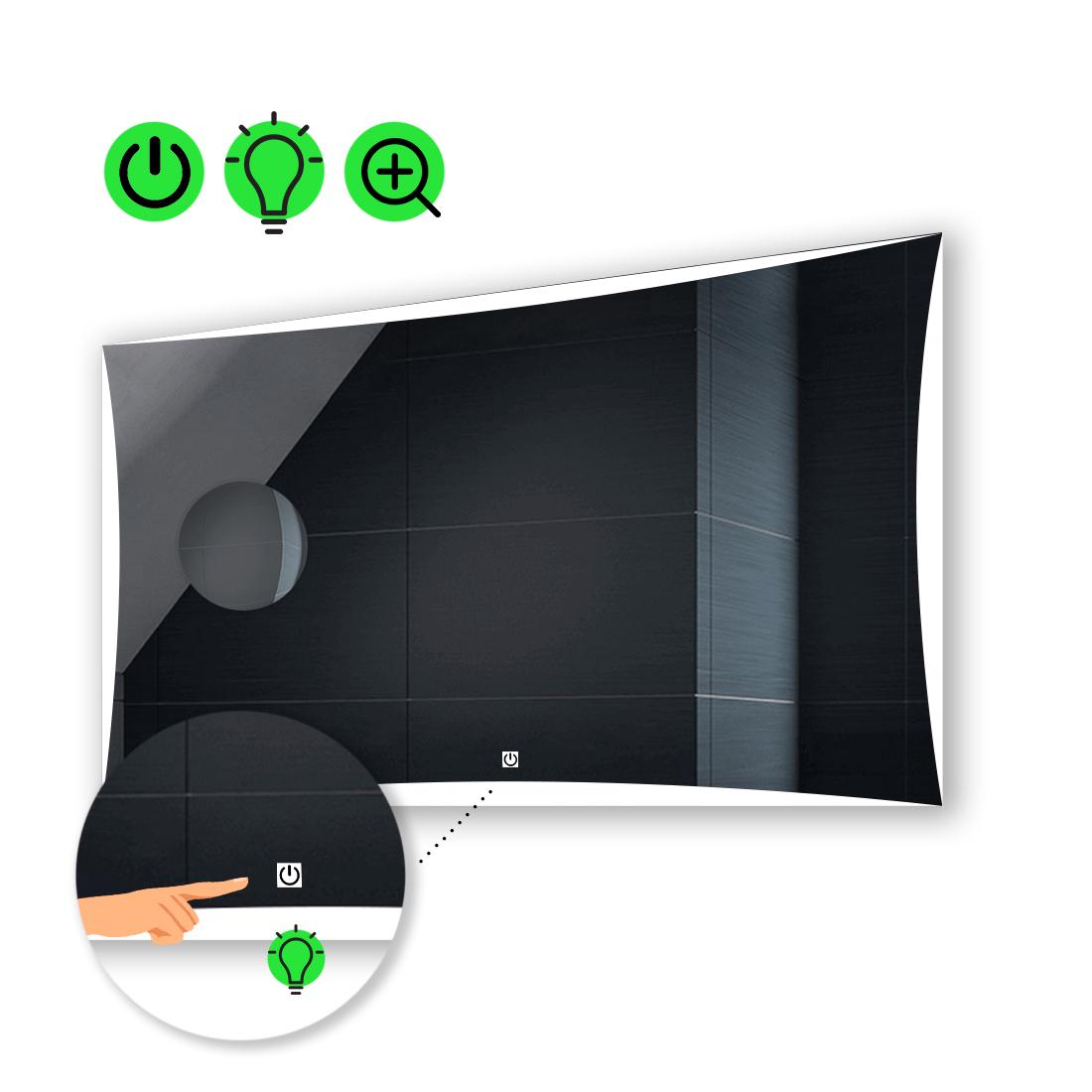 LED-зеркало 90x80 см с сенсором и увеличительной линзой без подсветки Amado (Amadog99)