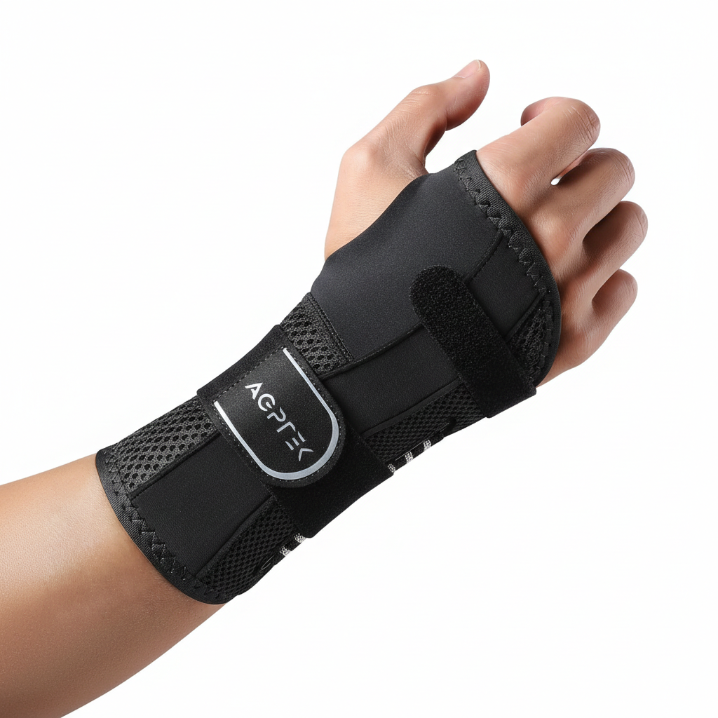 Бандаж жесткий на запястье AGPTEK для правой руки на липучке профессиональная поддержка при растяжениях L/XL (9/842)