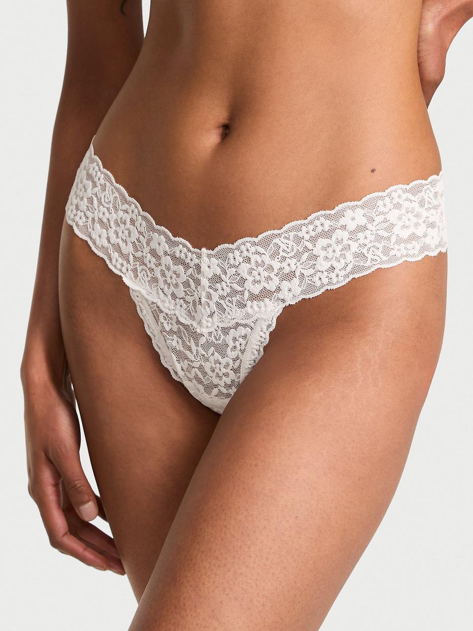 Трусики женские Victoria's Secret Lace Thong M Белый (3161582568)