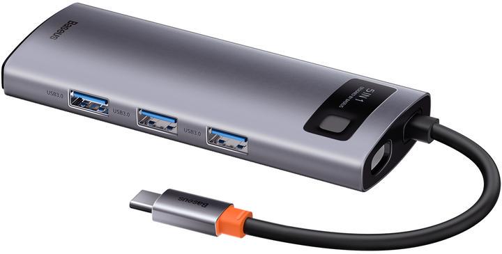 USB-хаб BASEUS Metal Gleam Series 5in1 Grey (CAHUB-CX0G)