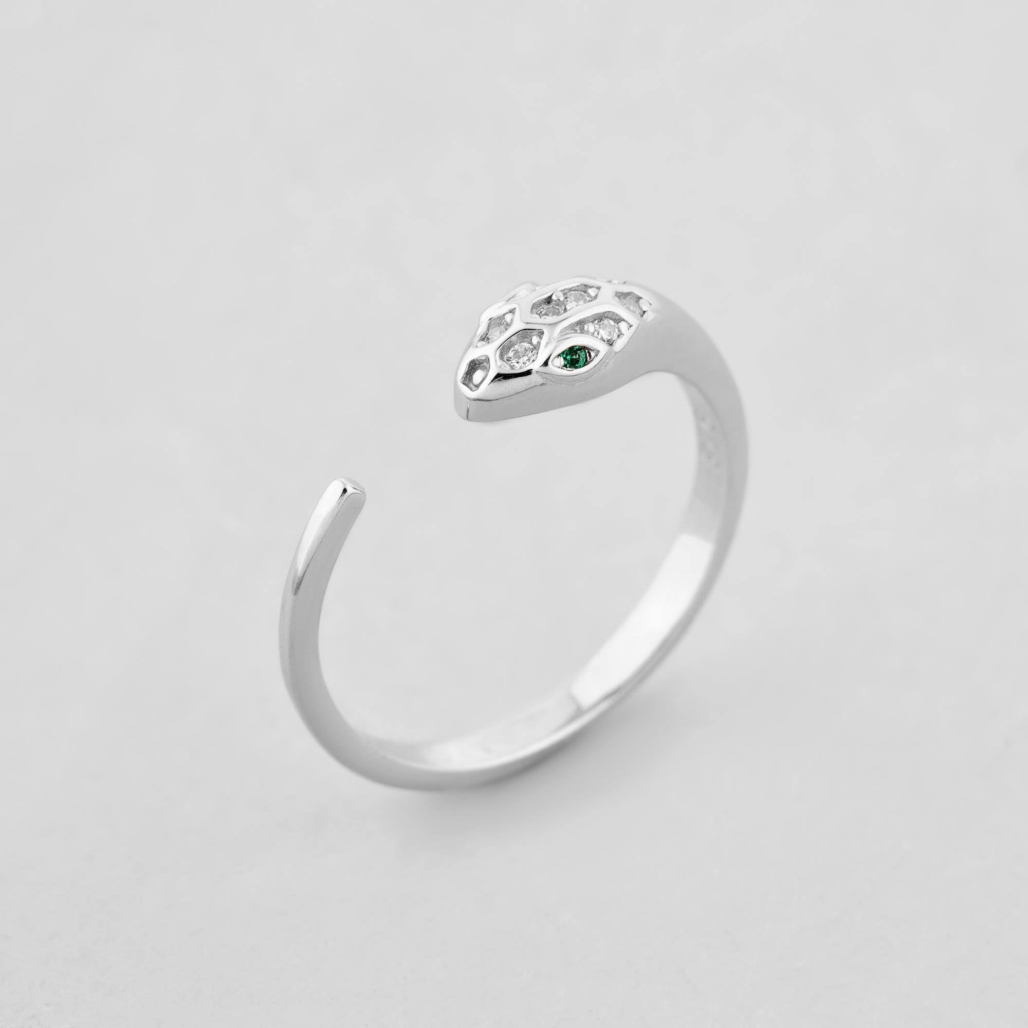 Серебряное кольцо Minimal Змея (12808)