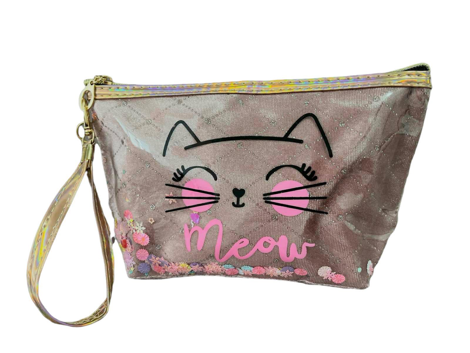 Косметика женская Meow АРТ 11653-2 бархатная 23х14х6 см Нежно-розовый (24423101)
