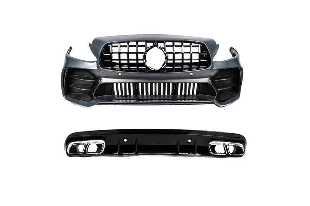 Комплект обвісів з заднім дифузором GBT для Mercedes C-сlass W205 2014-2021 рр. пластик під фарбування Комплект обвісів з заднім дифузором GBT для Mercedes C-сlass W205 2014-2021 рр. пластик під фарбування