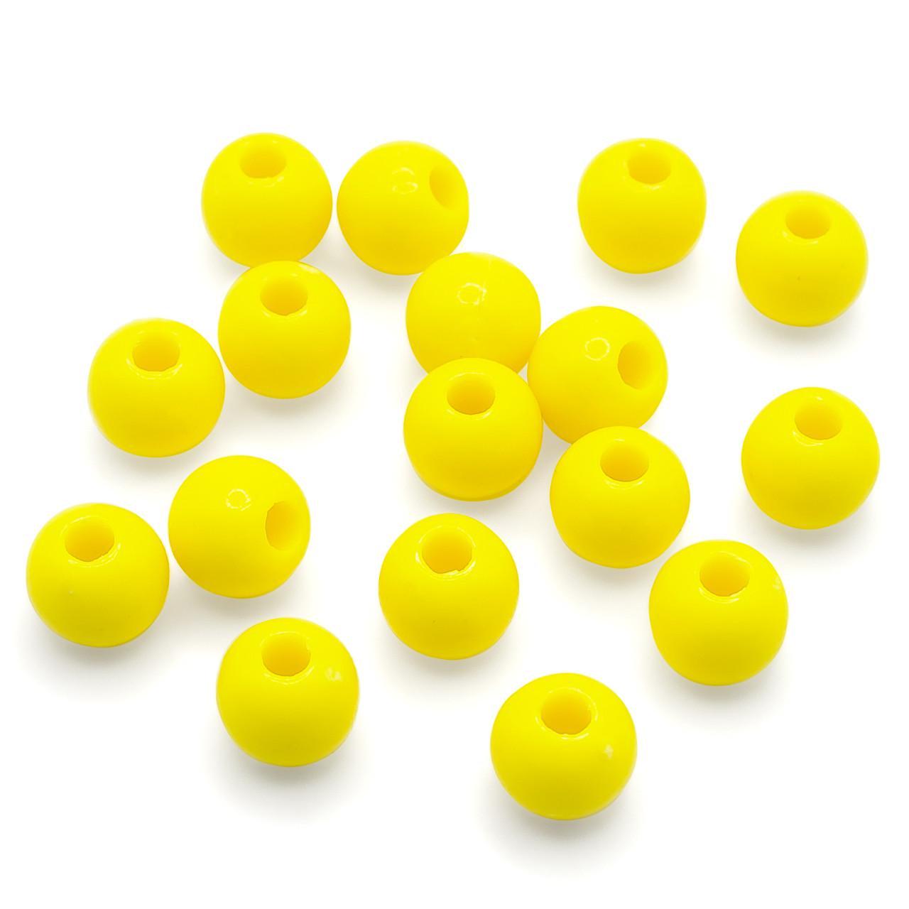 Бусины пластиковые шар 4 мм Ø 1 мм 25 г 750 шт. Желтый (БП0004ш04)