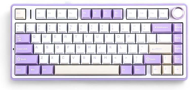 Клавиатура беспроводная Hot Swap игровая RGB подсветка 3 режима подключения/80 клавиш AULA F75 Фиолетовый