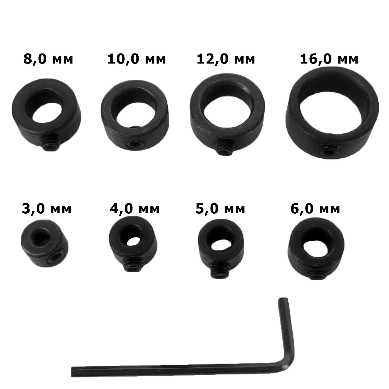 Набор ограничителей для сверл 3-16 мм 8 ед. (44990)