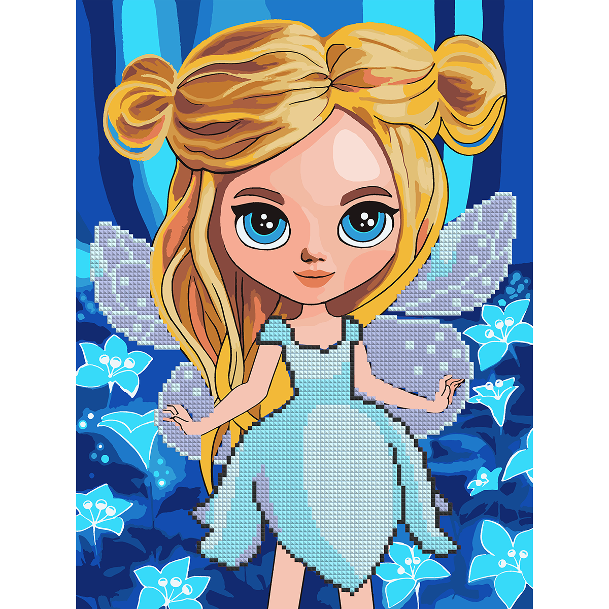 Картина по номерам с алмазной мозаикой Santi Цветочная фея 30x40 см (Top-954693)