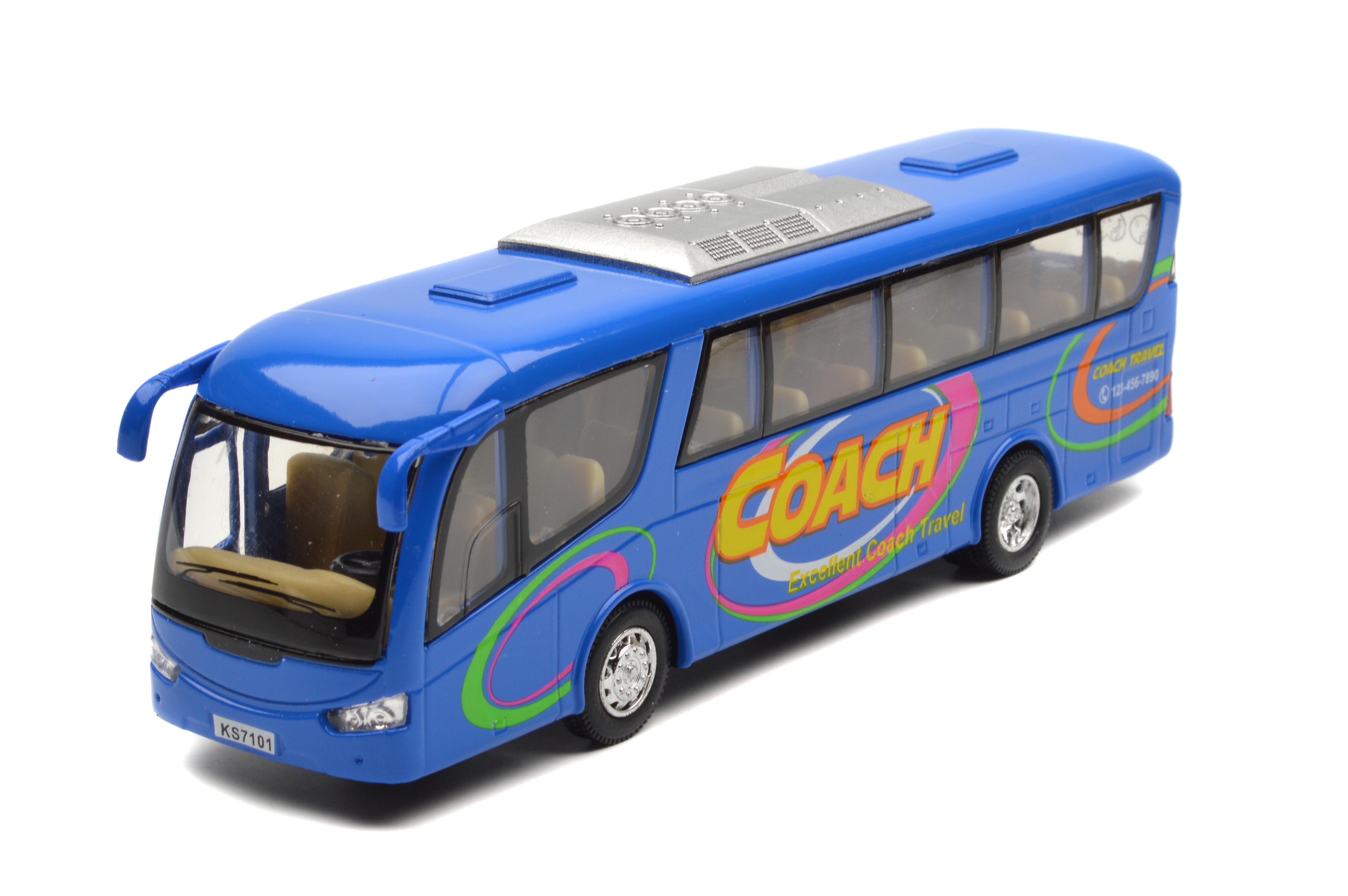Игрушечная модель металлическая KINSFUN KS7101W Автобус с инерцией (KS7101WB)