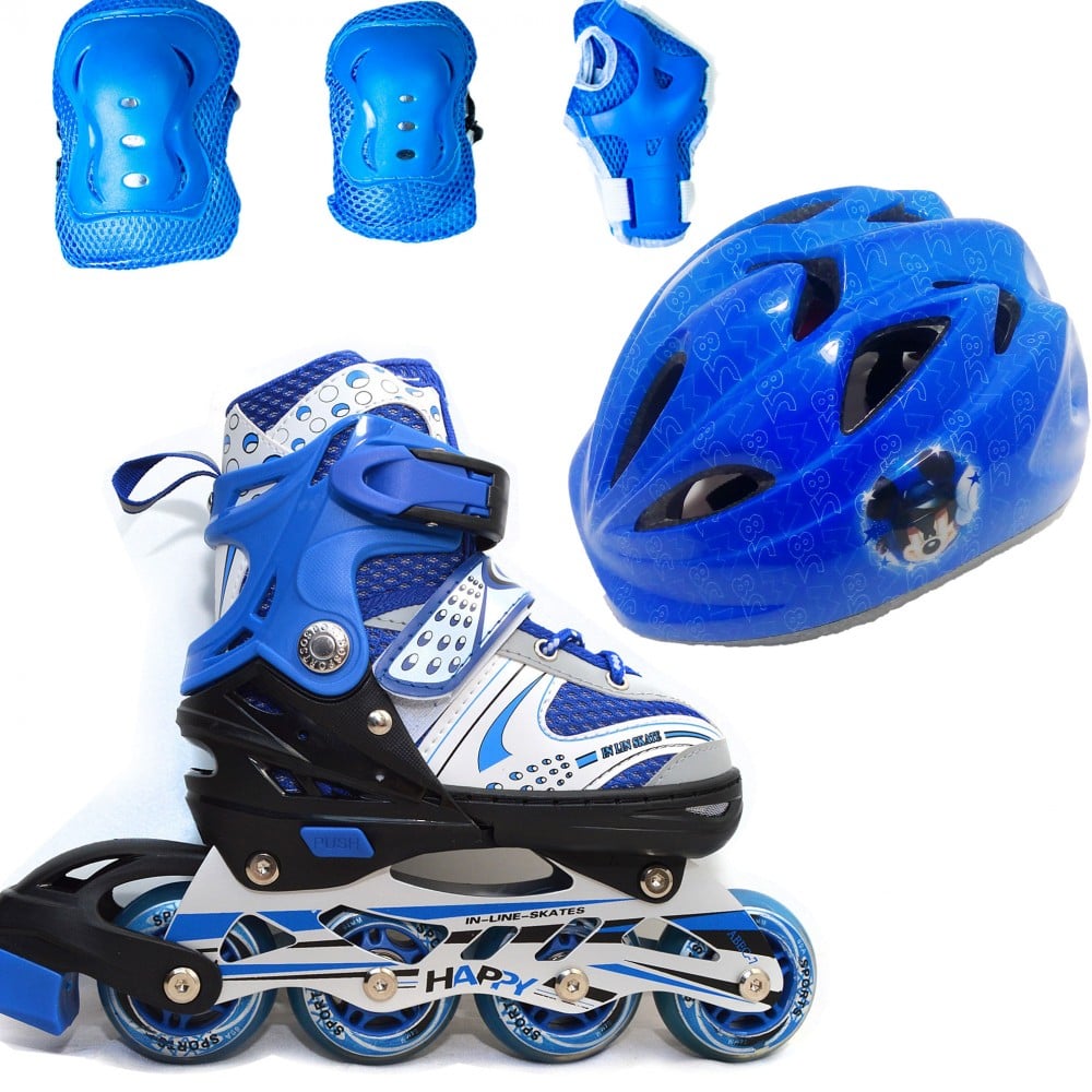 Ролики детские набор Happy Combo Disney Mikey B защита/шлем р. 34-38 Синий (2T3007E)