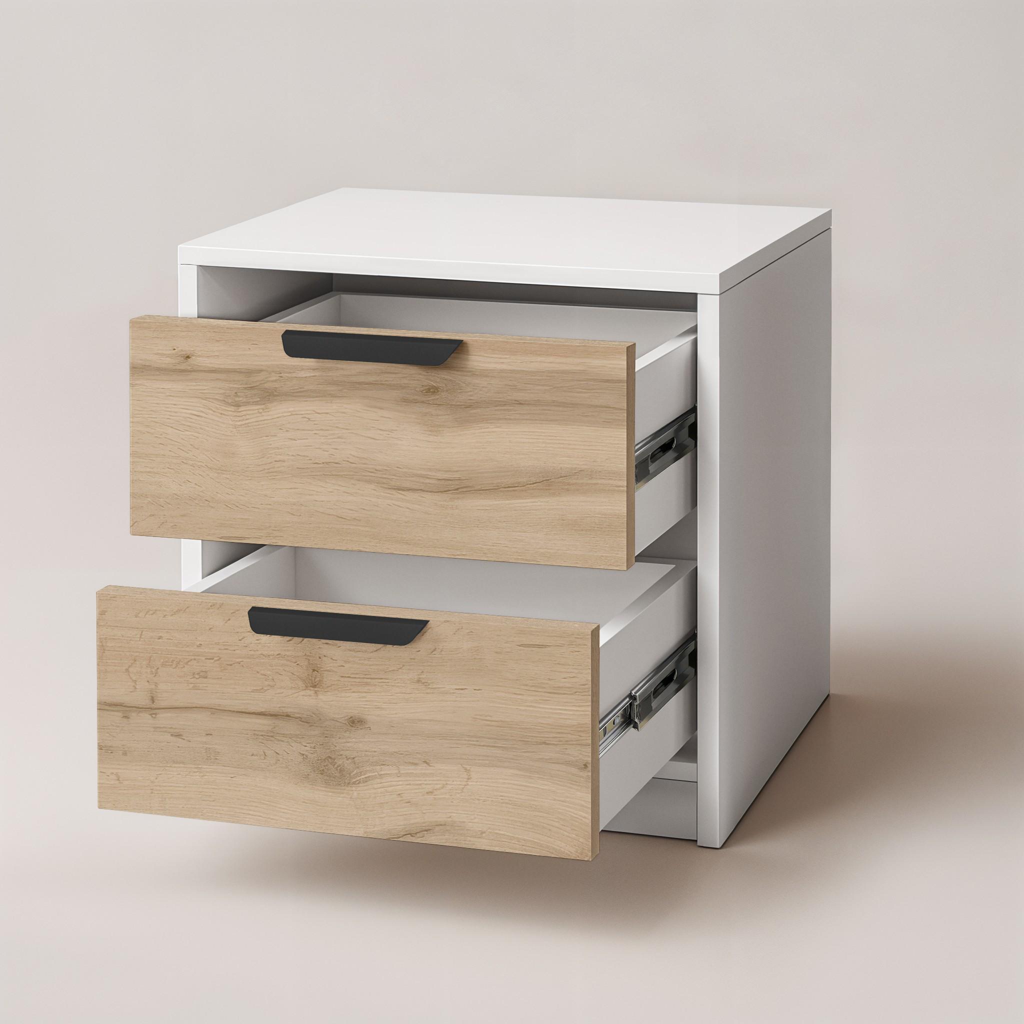 Тумба приліжкова FT-3 450х354х489 мм Білий/Дуб Аппалачі - фото 3 Тумба приліжкова FT-3 450х354х489 мм Білий/Дуб Аппалачі - фото 3