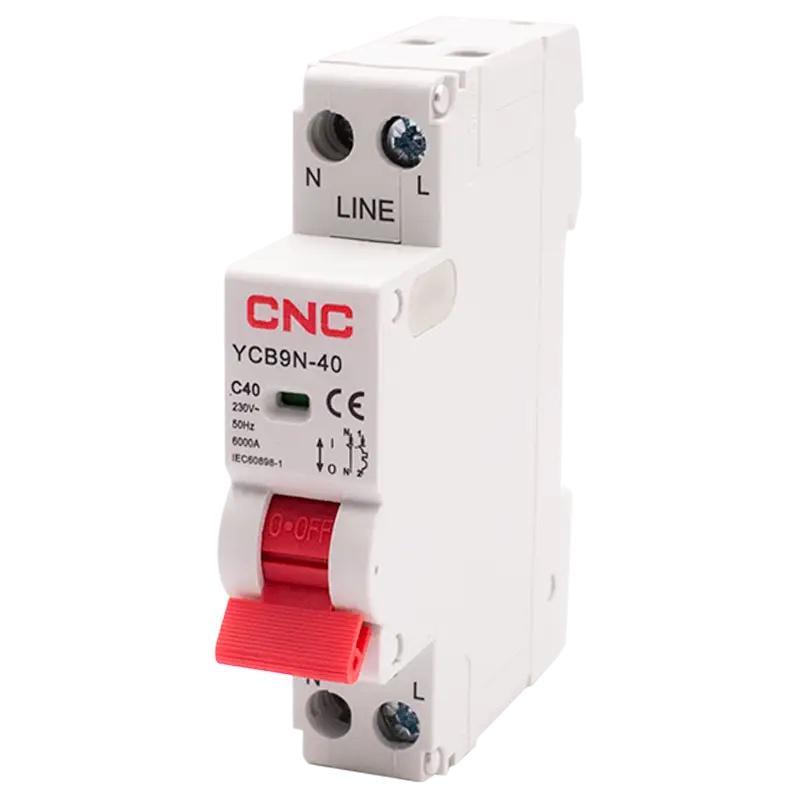 Автоматический выключатель модульный CNC YCB9N-40 1Р+N с нейтралью 6 kA C 40А (Б00044008)