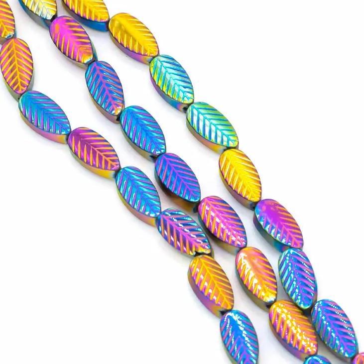 Бусины гематитовые Листок 4х7 мм 40 см 53 шт. Красочный (БГ0407л52) Бусины гематитовые Листок 4х7 мм 40 см 53 шт. Красочный (БГ0407л52)