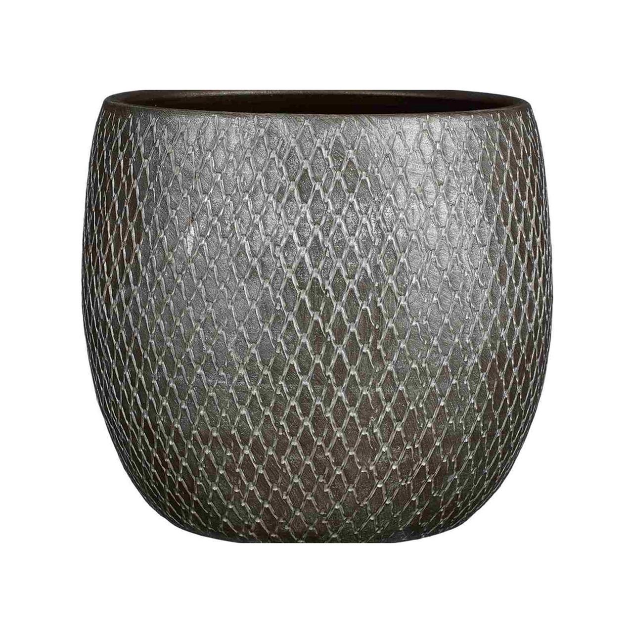Кашпо Edelman Madeira pot round 23х23 см Срібний (A-025775)