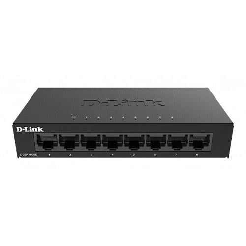 Коммутатор D-Link DGS-1008D/E 8х10/100/1000 Мбит/с Gigabit Ethernet неуправляемый (568720)