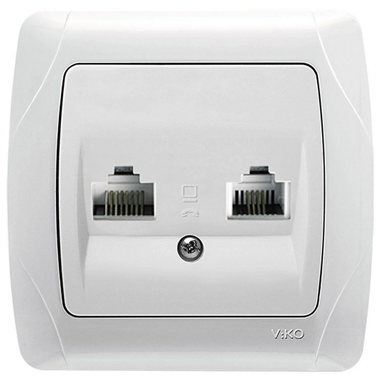 Розетка сетевая и телефонная VIKO Carmen RG45/RJ11 Белый (90561035)