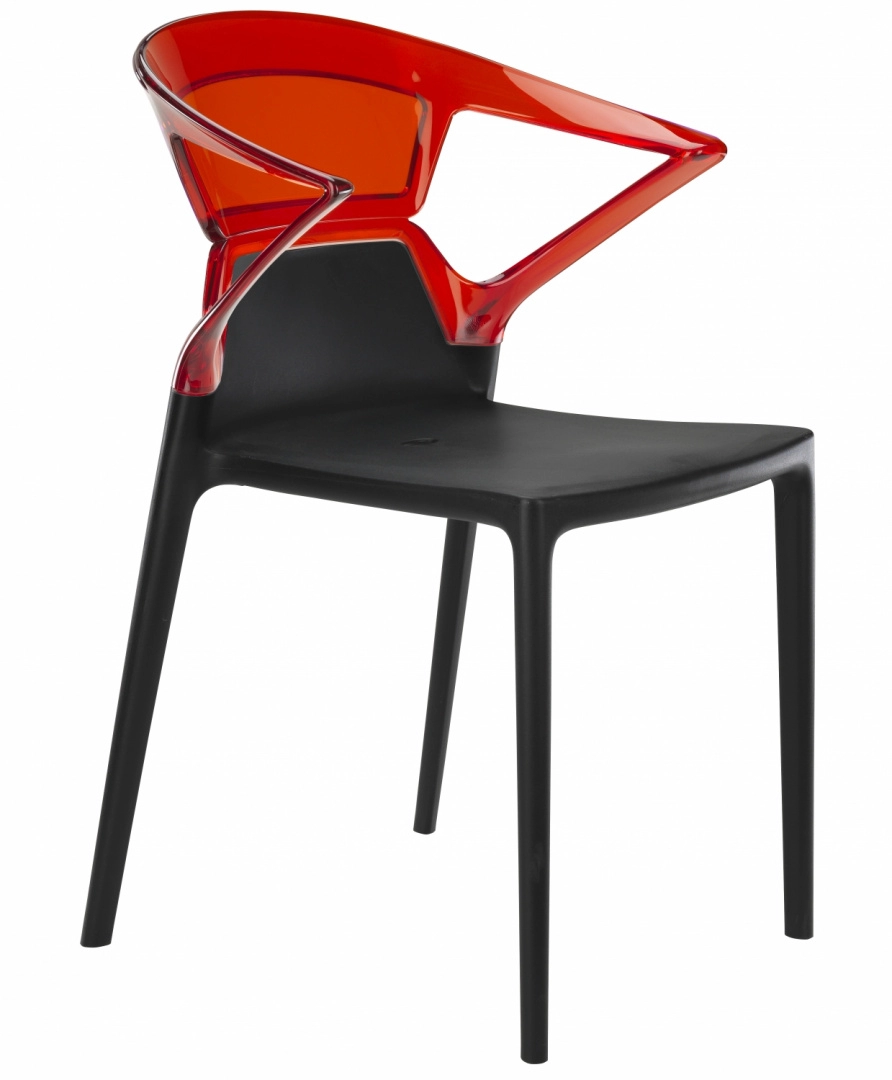 Стул Litolan Papatya Ego-K Черное сидение Прозрачно-красный (DR002023)