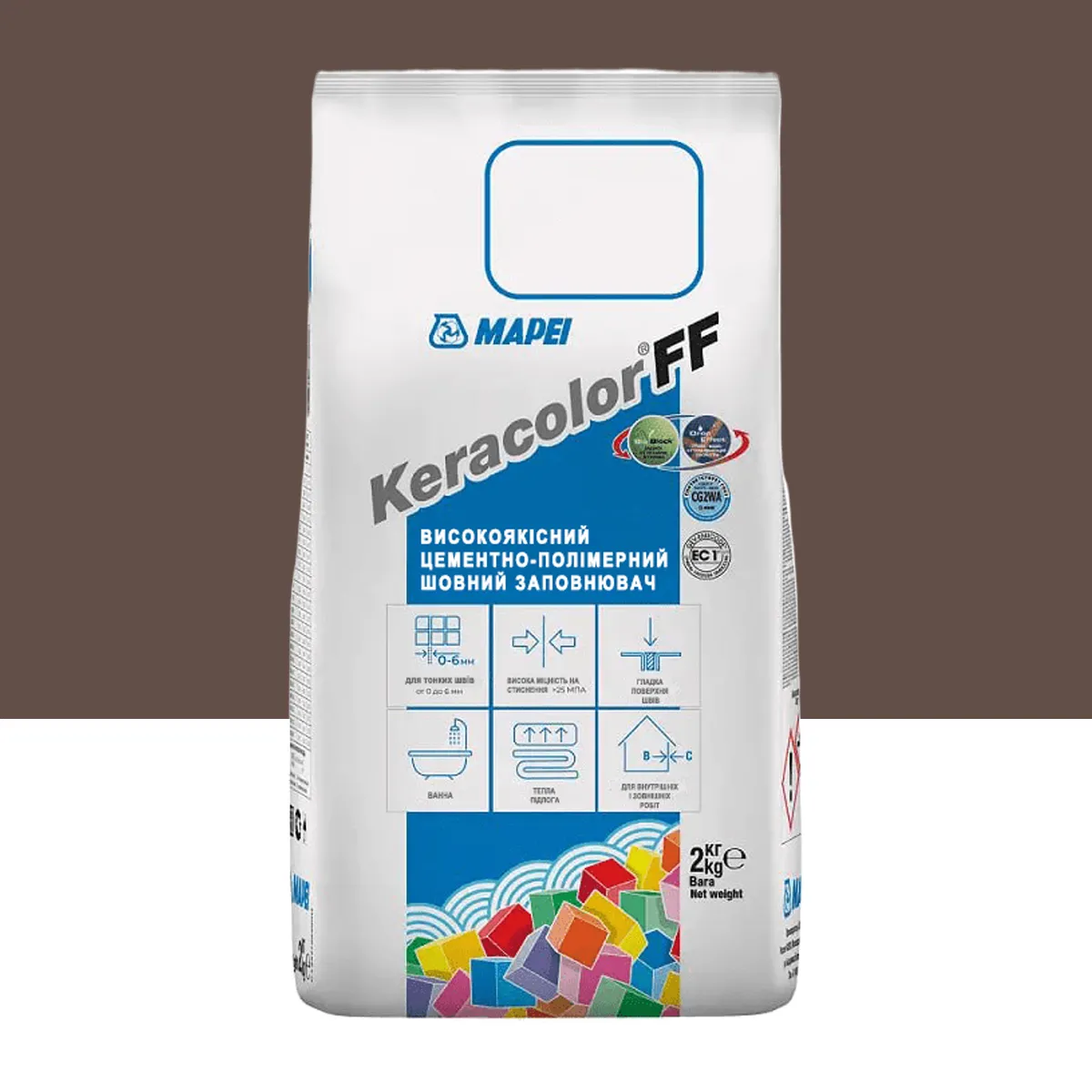Фуга цементная для швов Mapei Keracolor FF 144 2 кг Шоколадный (000018585)