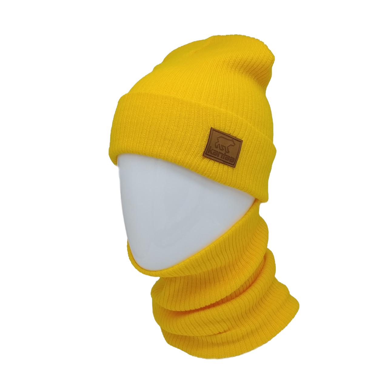 В'язана шапка з Buff-снудом КАНТА MOD 2 унісекс розмір 50-60 Жовтий (OC-924)