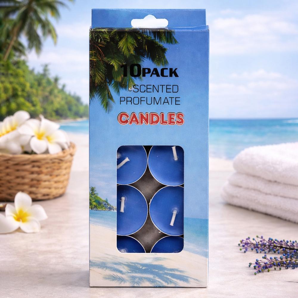 Ароматические чайные свечи Морской бриз в таблетках 10 шт. 3,5x0,8 см (37-мор-88183)