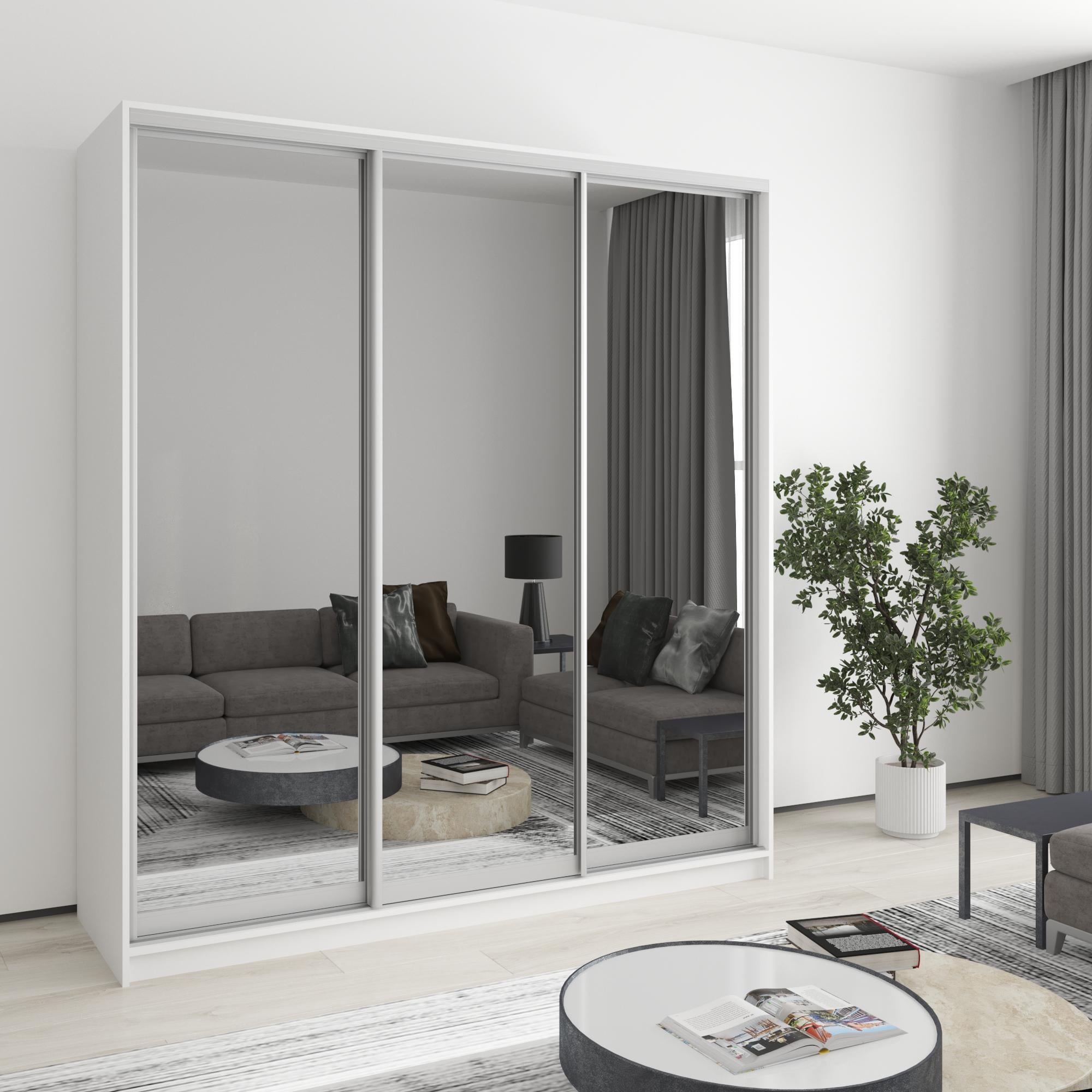 Шкаф-купе трехдверный MebelStar Стандарт AL 3 Зеркала 190x60x210 см Аляска белый (MBS-2969)