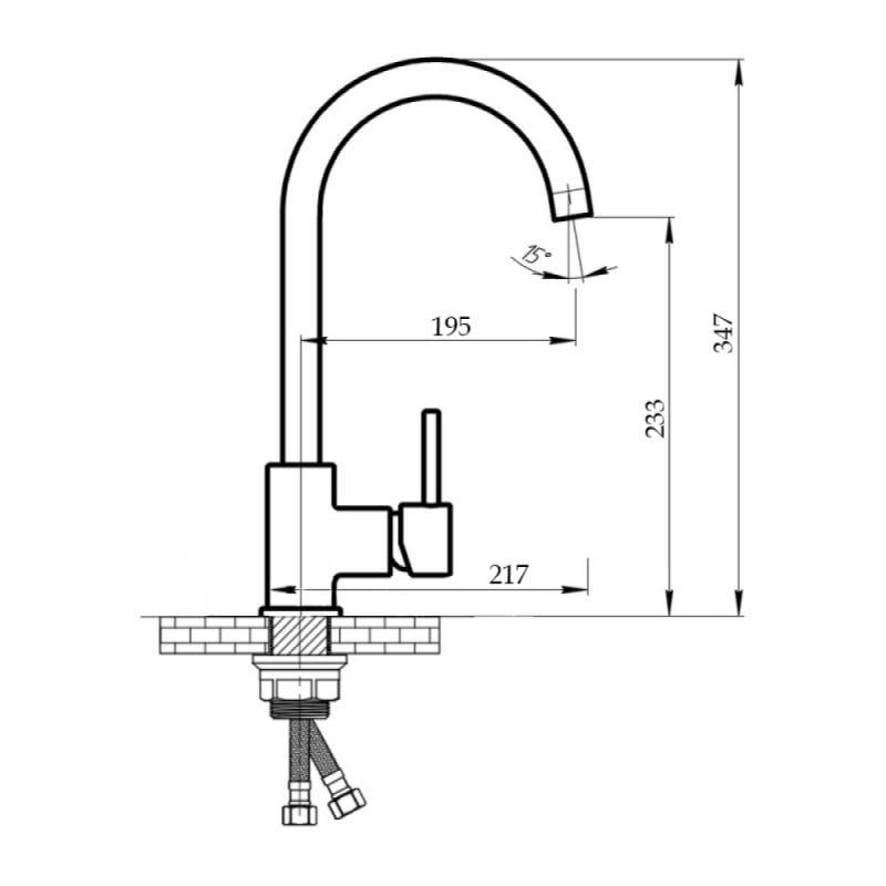 Мийка кухонна Valetti 55L зі змішувачем 810x510 мм Бежевий - фото 8