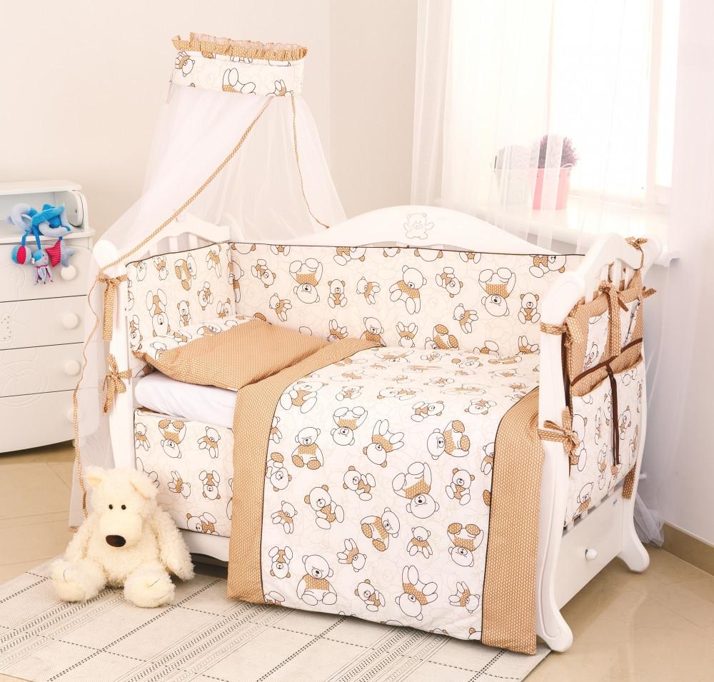 Комплект постельного белья детский Twins Dolce D-004 Мишка 8 пр. Бежевый (T2122)