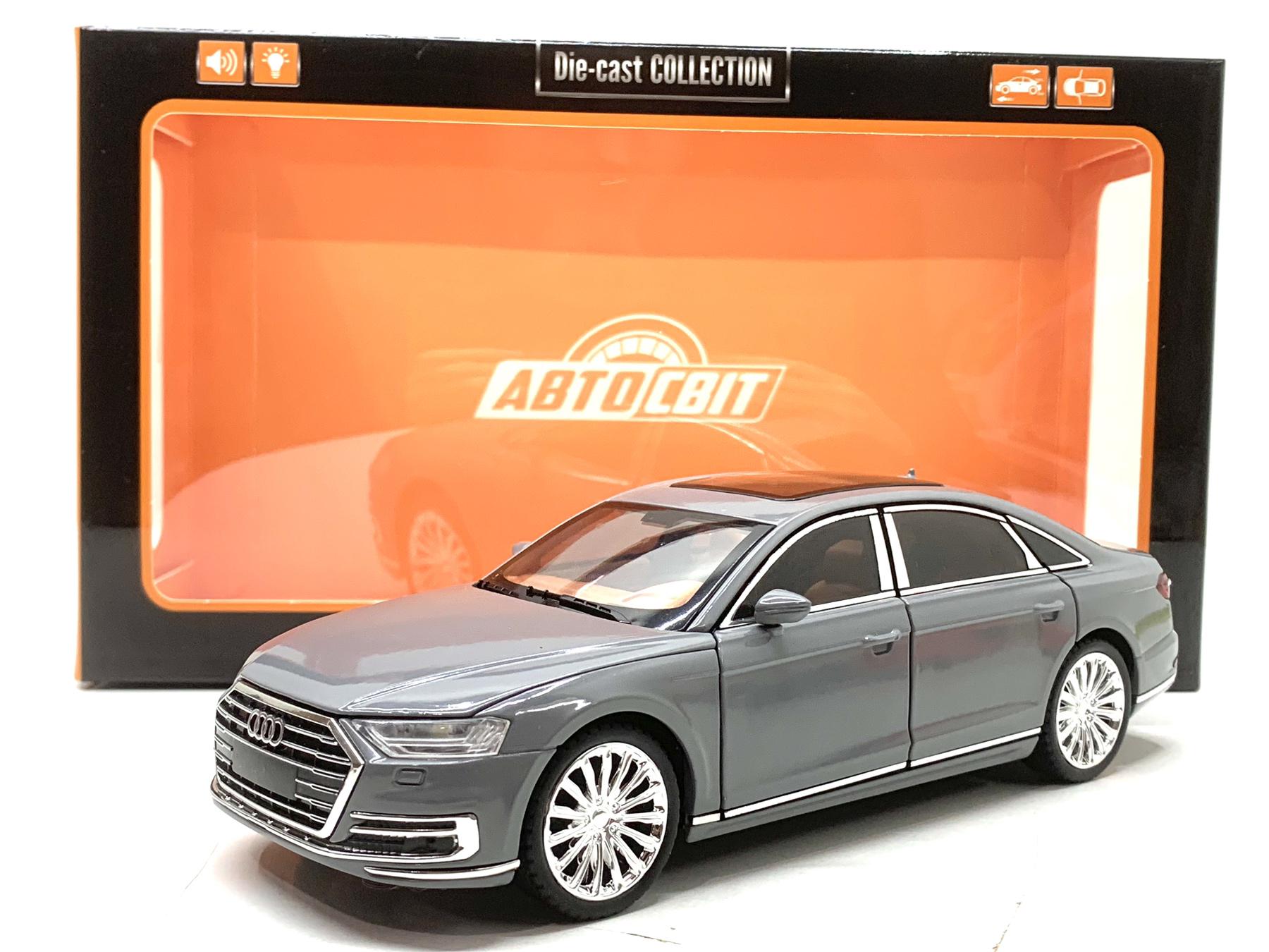 Машина АвтоСвіт Audi A8 інерційна масштаб 1:24 відчиняються двері/капот/багажник 20 см Сірий (AP-2065) - фото 9