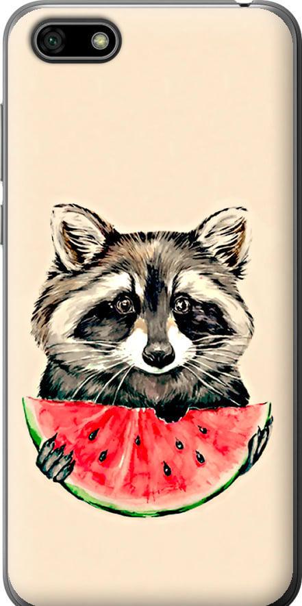 Чохол на Huawei Honor 7A Єнотик з кавуном (4605u-1805-42517)