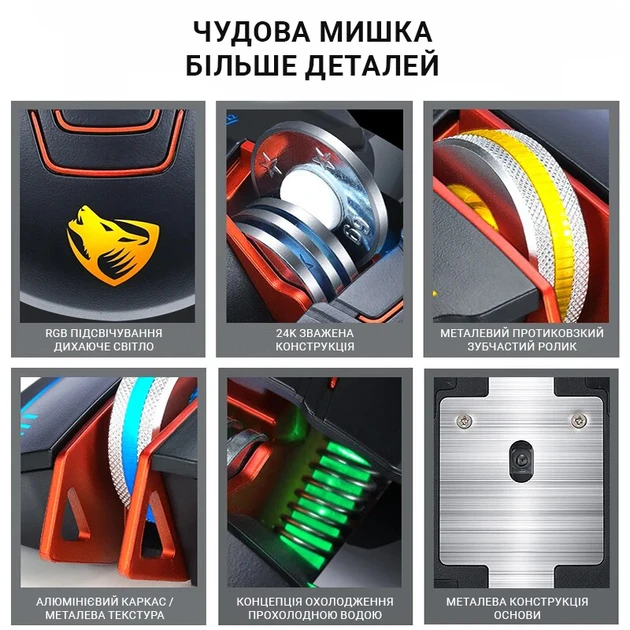 Проводная мышь T-Wolf V9 8 кнопок 3200 DPI подсветка - фото 6