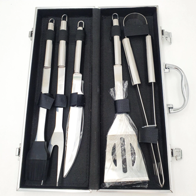 Набор для барбекю BBQ Tools Set AL 5 в алюминиевом кейсе 37х13х7 см - фото 2