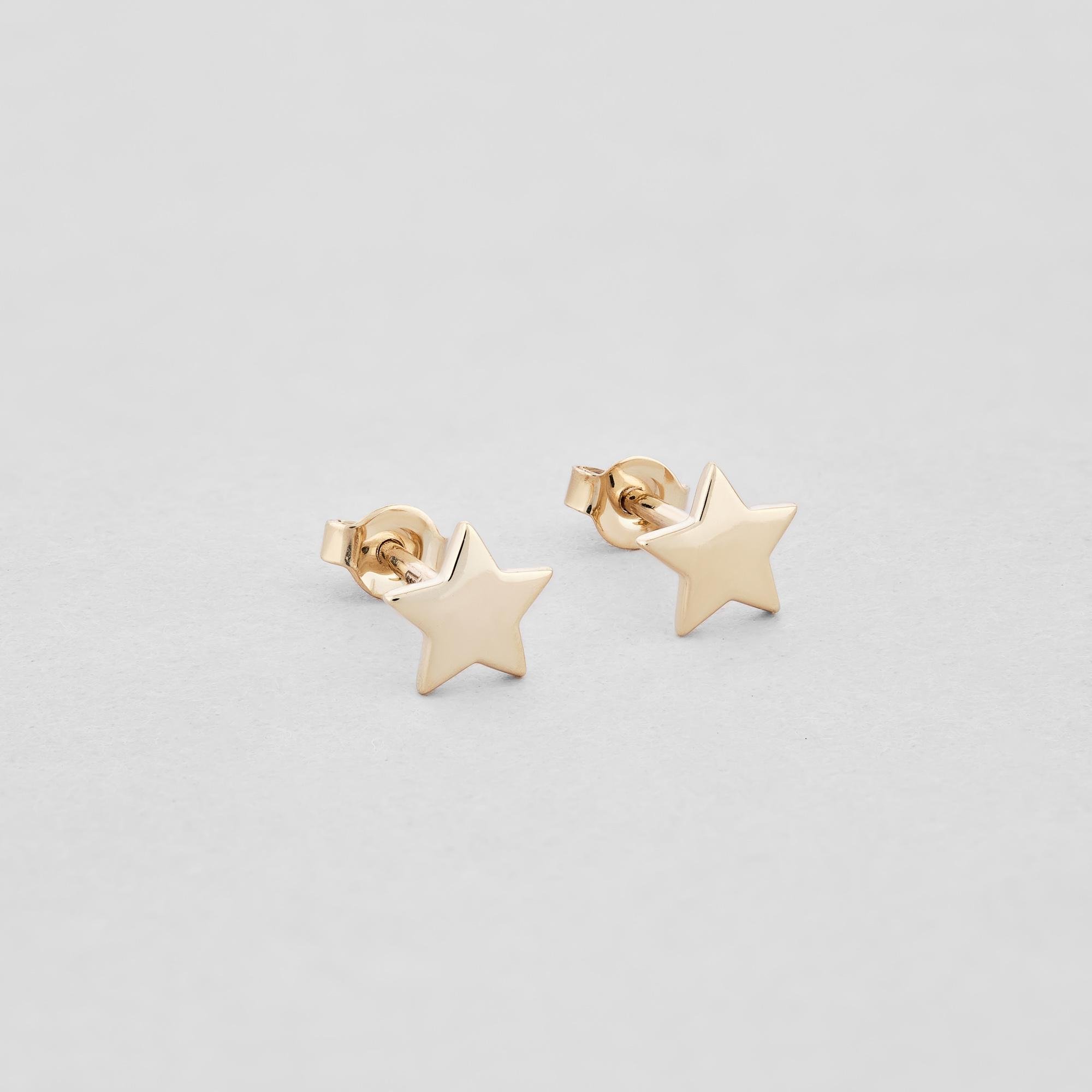 Золотые серьги Звездная пара (RK921ж)