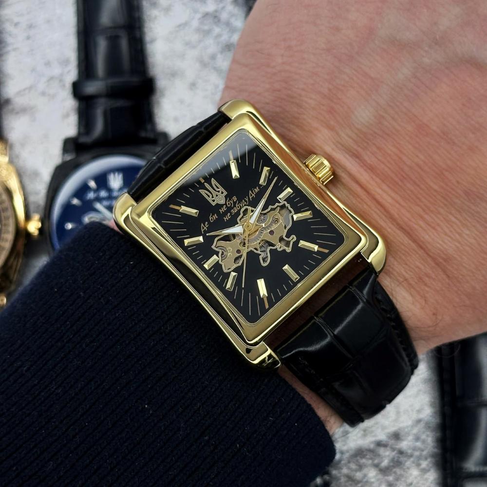 Наручний годинник механічний Awarder 053 Де би не був Gold/Black (24161585) - фото 4
