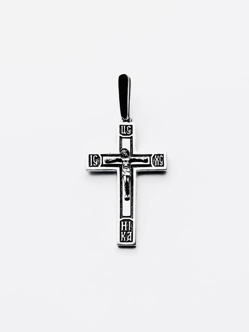 Крестик прямой серебряный 925 пробы (КДУ- 36)