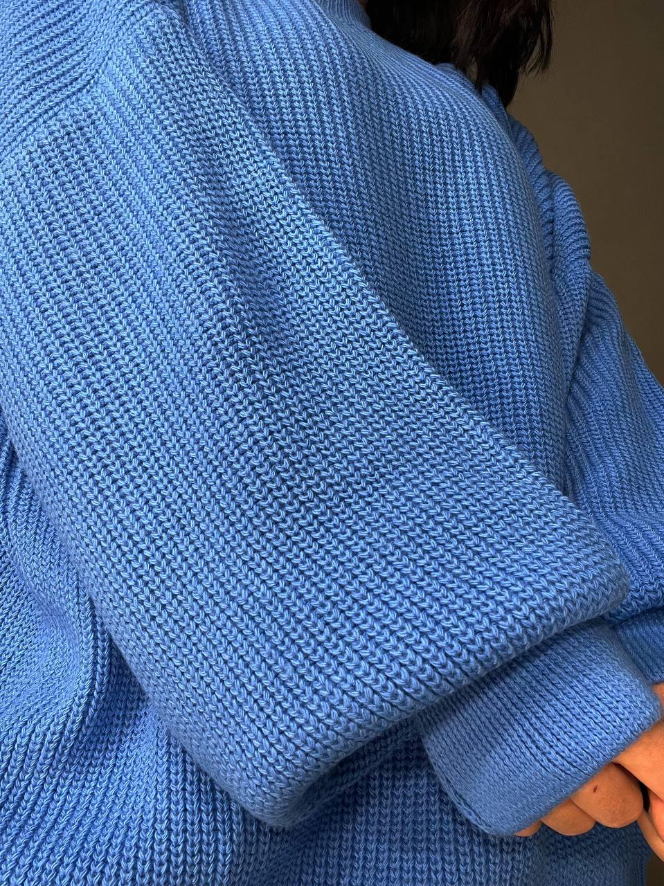 Светр жіночий MIX RAY 6607 широкий подовжений OS Блакитний (1035) - фото 8