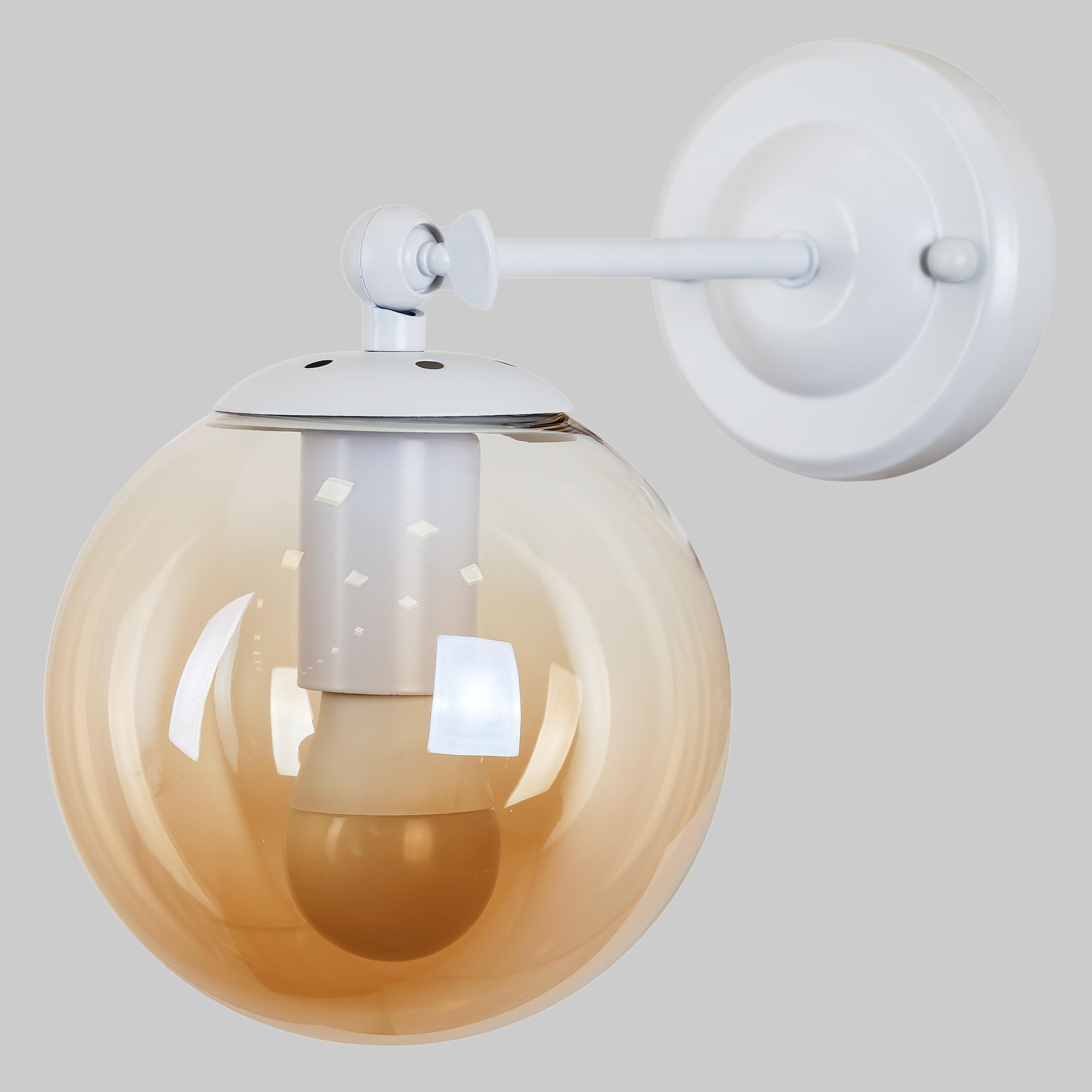 Бра с шаром 56-WPR150F-1 Elegant Accent 15 см White/Brown (56-WPR150F-1 WH+BR)