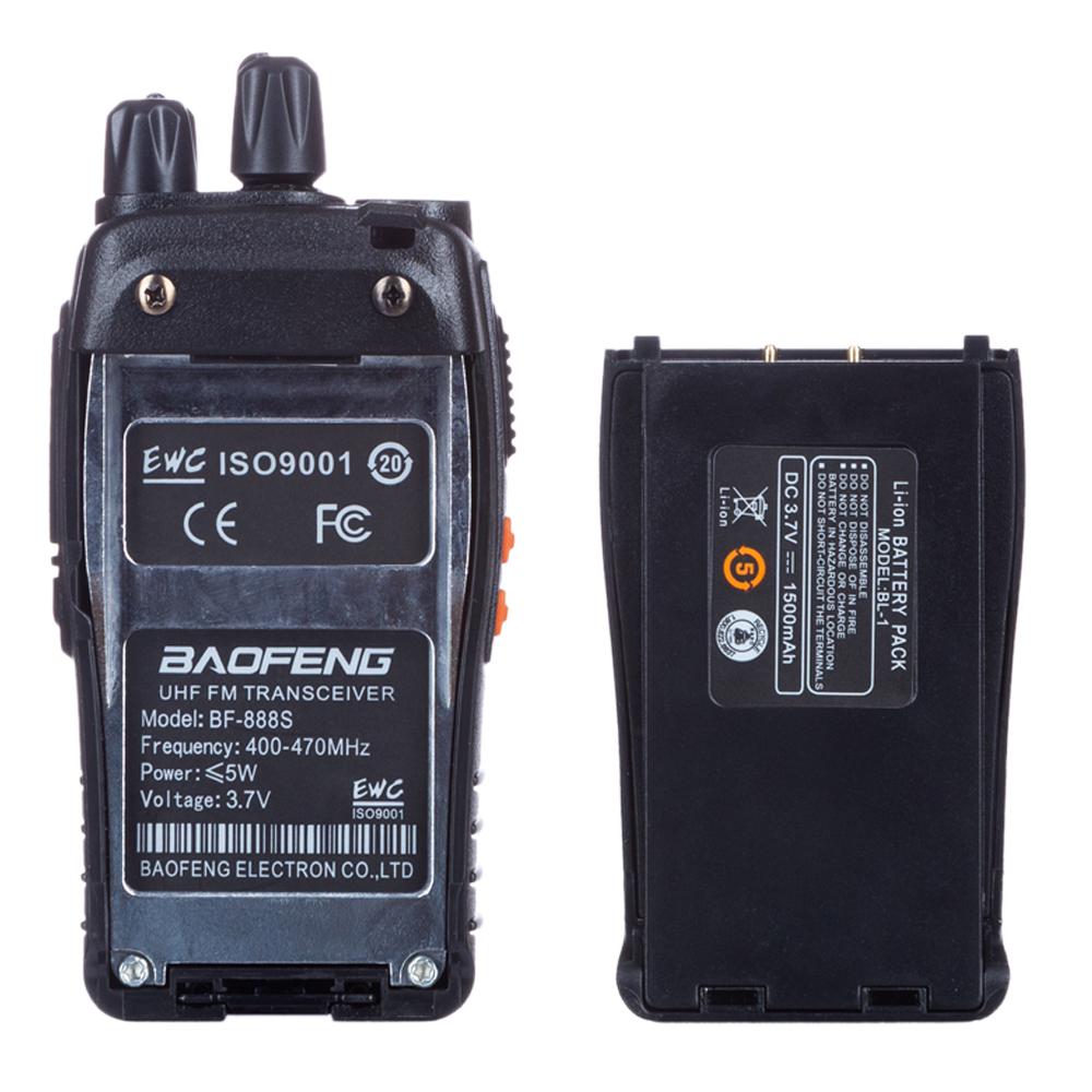 Портативна рація Baofeng BF-888S комплект 2 шт. UHF 5 Вт 1500 мАг з гарнітурою (7e0799b0) - фото 4