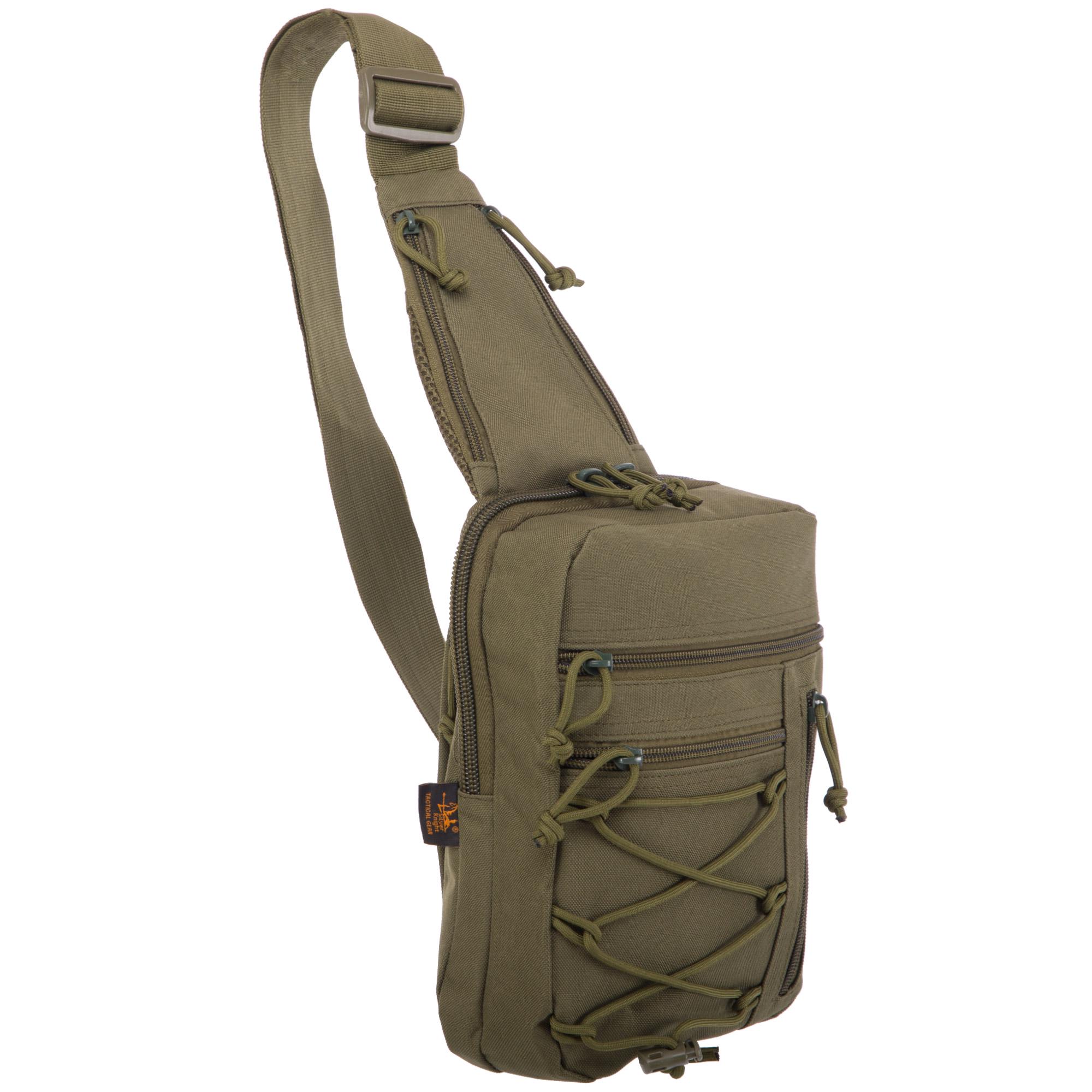 Сумка-слинг с одной лямкой SILVER KNIGHT YQS-13 18x6x6 см 1 л Оливковый