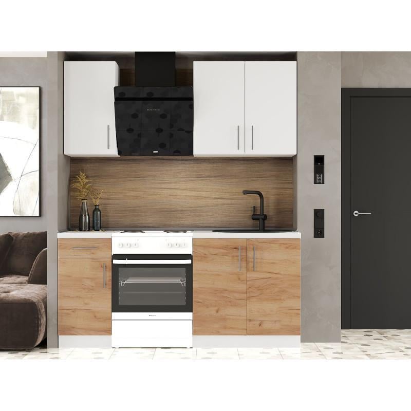 Кухня модульная Еверест Оптима №1 1,8 м Белый/Дуб крафт золотой (DTM-5691)