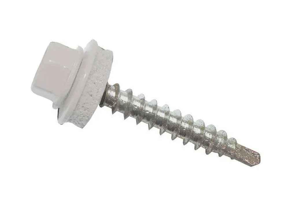 Саморезы крышные Крептех 4,8х35 250 шт. со сверлом RAL 9010 SDS Белый (953556)