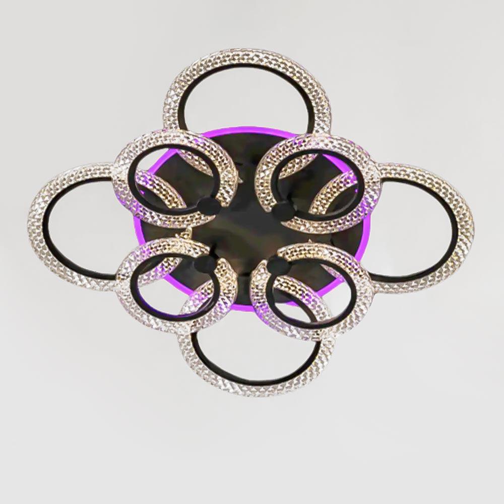 Люстра стельова світлодіодна Light House SC-19286/4/4C BK PK/BU/PL Ф730х130 144W/28W 2,4G Чорний Люстра стельова світлодіодна Light House SC-19286/4/4C BK PK/BU/PL Ф730х130 144W/28W 2,4G Чорний