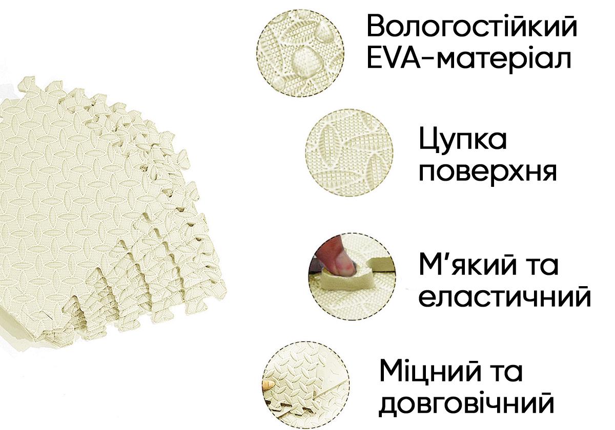 Татами мат EasyFit ласточкин хвост 8 шт. 30х30х1 см Белый (EF-1950-30-W) - фото 2 Татами мат EasyFit ласточкин хвост 8 шт. 30х30х1 см Белый (EF-1950-30-W) - фото 2