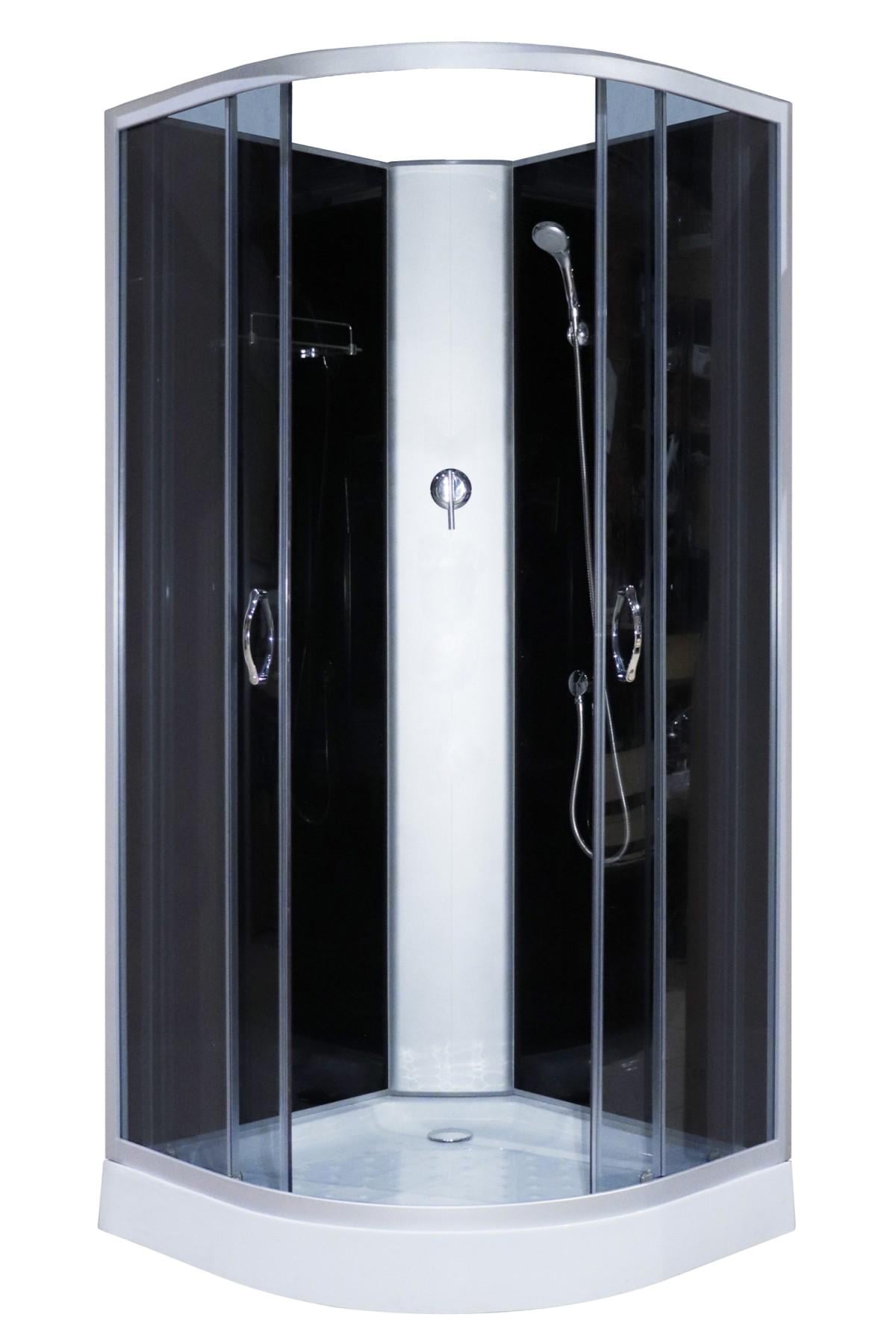 Душевой бокс KO&PO 6022 G на низком поддоне 90х90 см Серый/Черный (27575358)