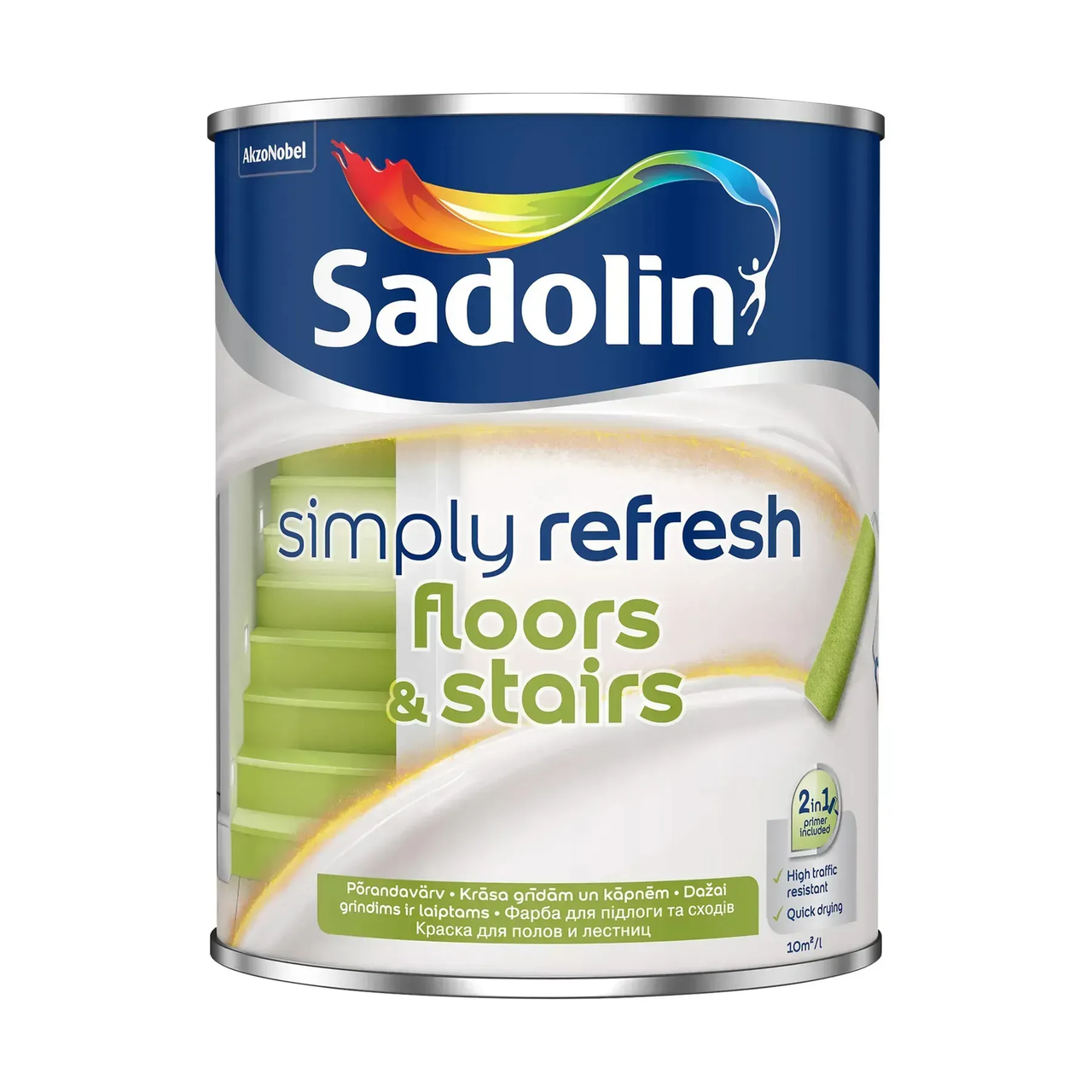 Краска для пола и лестниц 2в1 полуматовая Sadolin Simply Refresh Floor&Stairs 0,9 л BW Белый (2893991868)