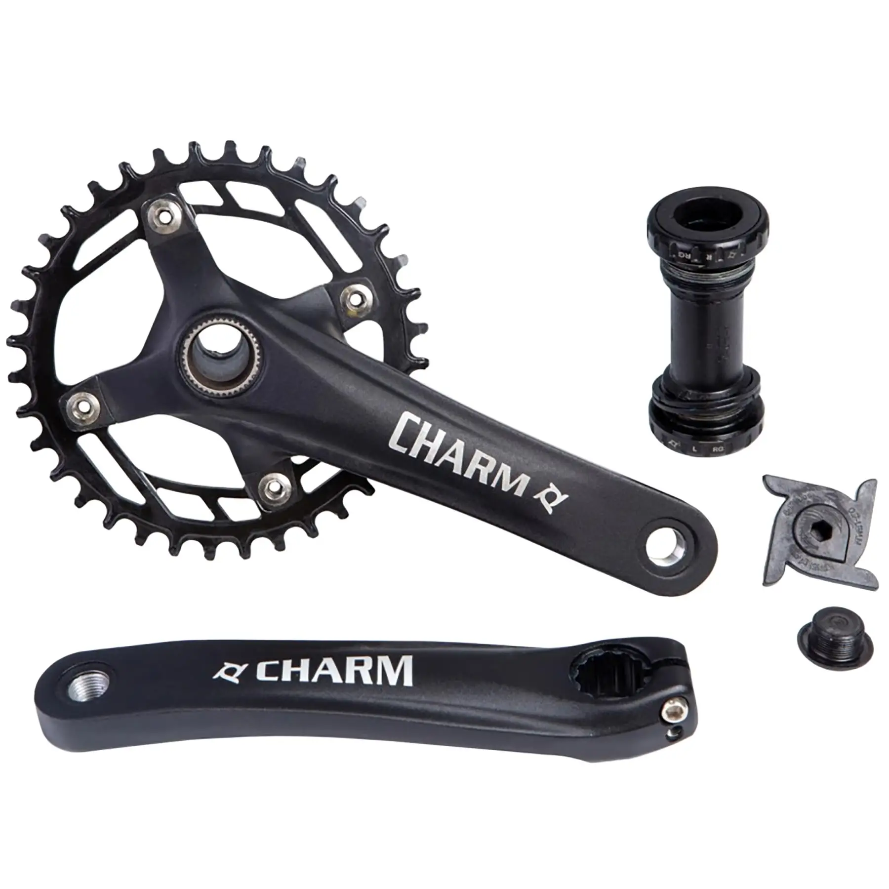 Шатуни велосипедні PROWHEEL CHARM-36-TT 36T інтегрована вісь 170 мм Чорний (CHW-268)