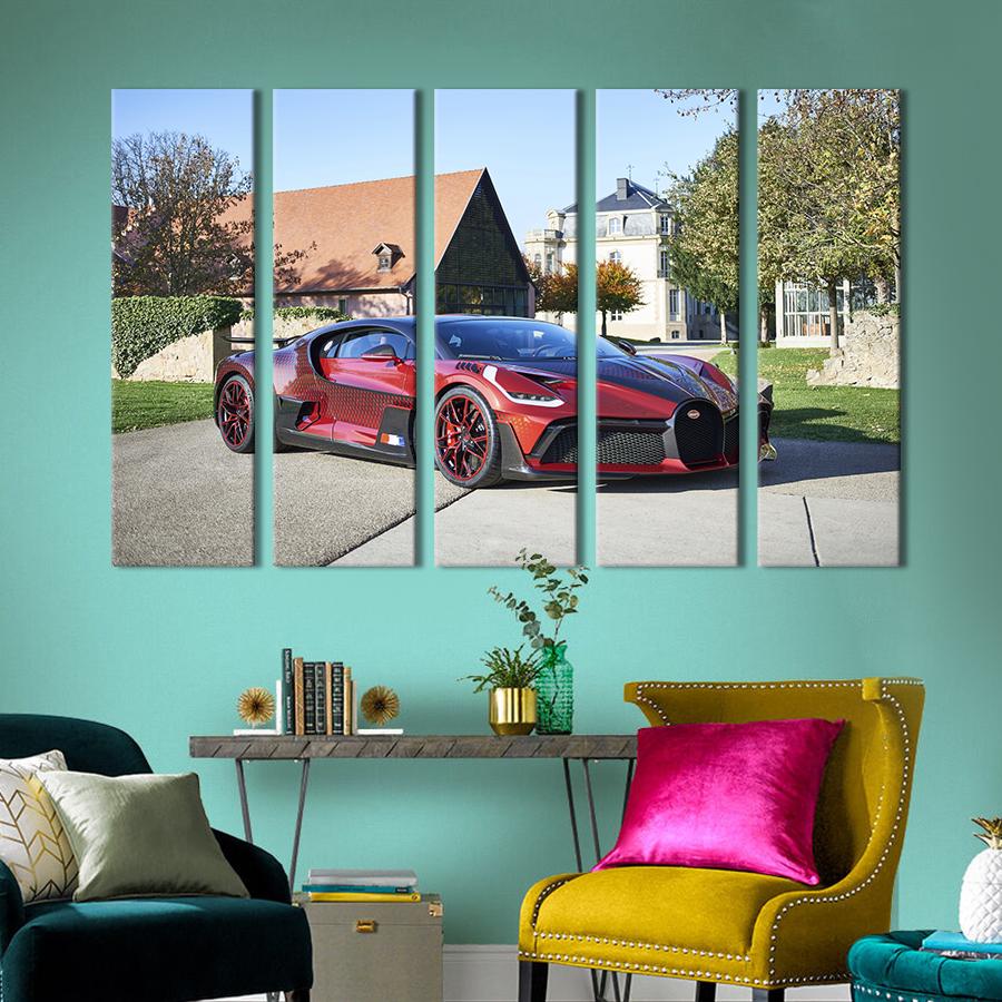 Картина на холсте Эксклюзивный красный Bugatti Divo Lady Bug 155x95 см (1307-51)