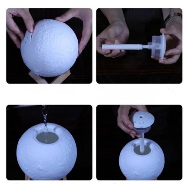 Настольный светильник Moon Lamp 3D с увлажнителем RGB 15 см - фото 2