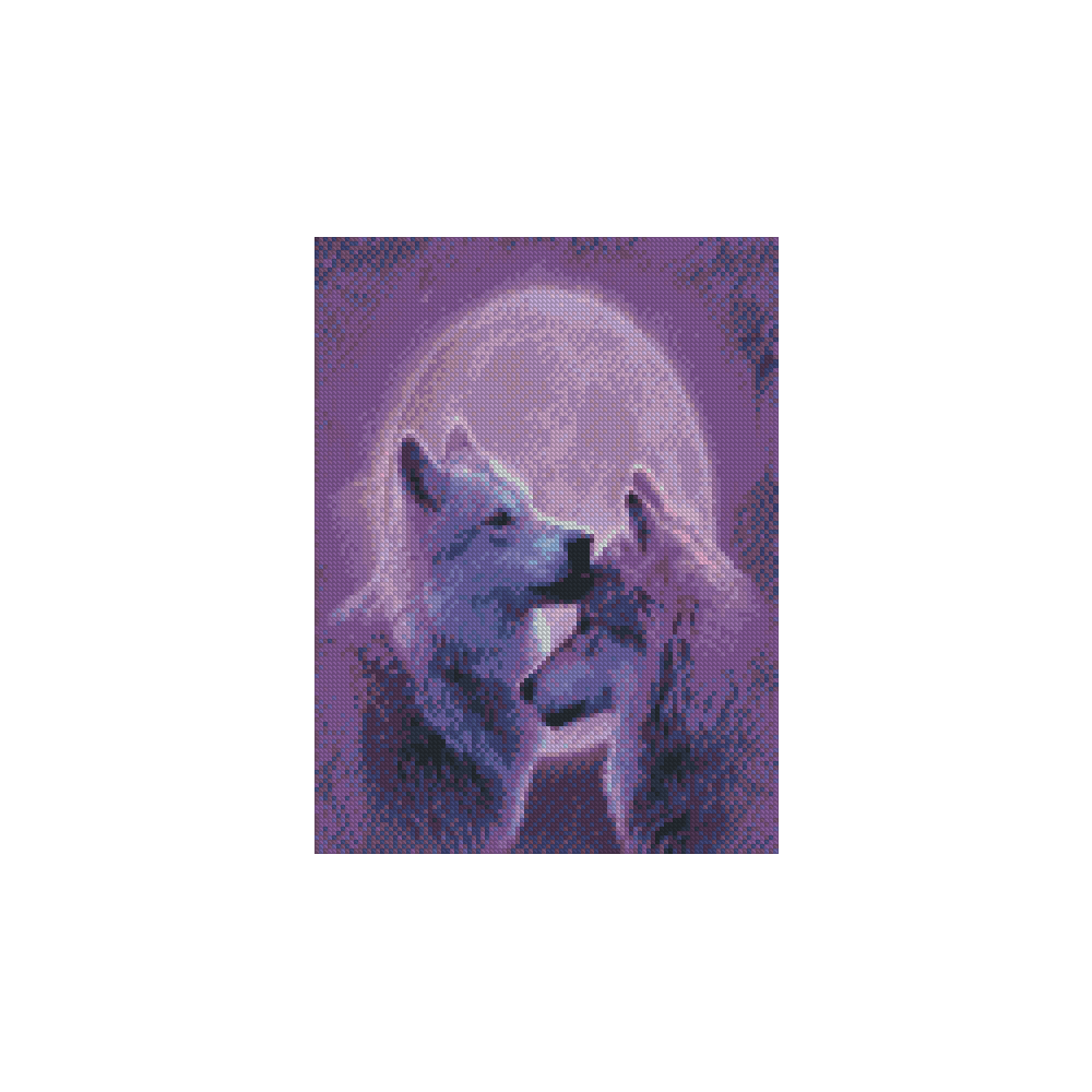 Алмазная мозаика Strateg Волки в лунном свете 30х40 см (HX408)