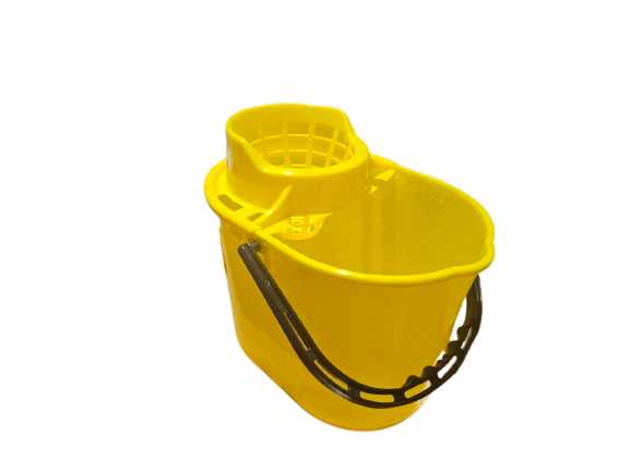 Ведро Filmop пластиковое с пластиковой ручкой и отжимом 12 л Желтый (2070C)