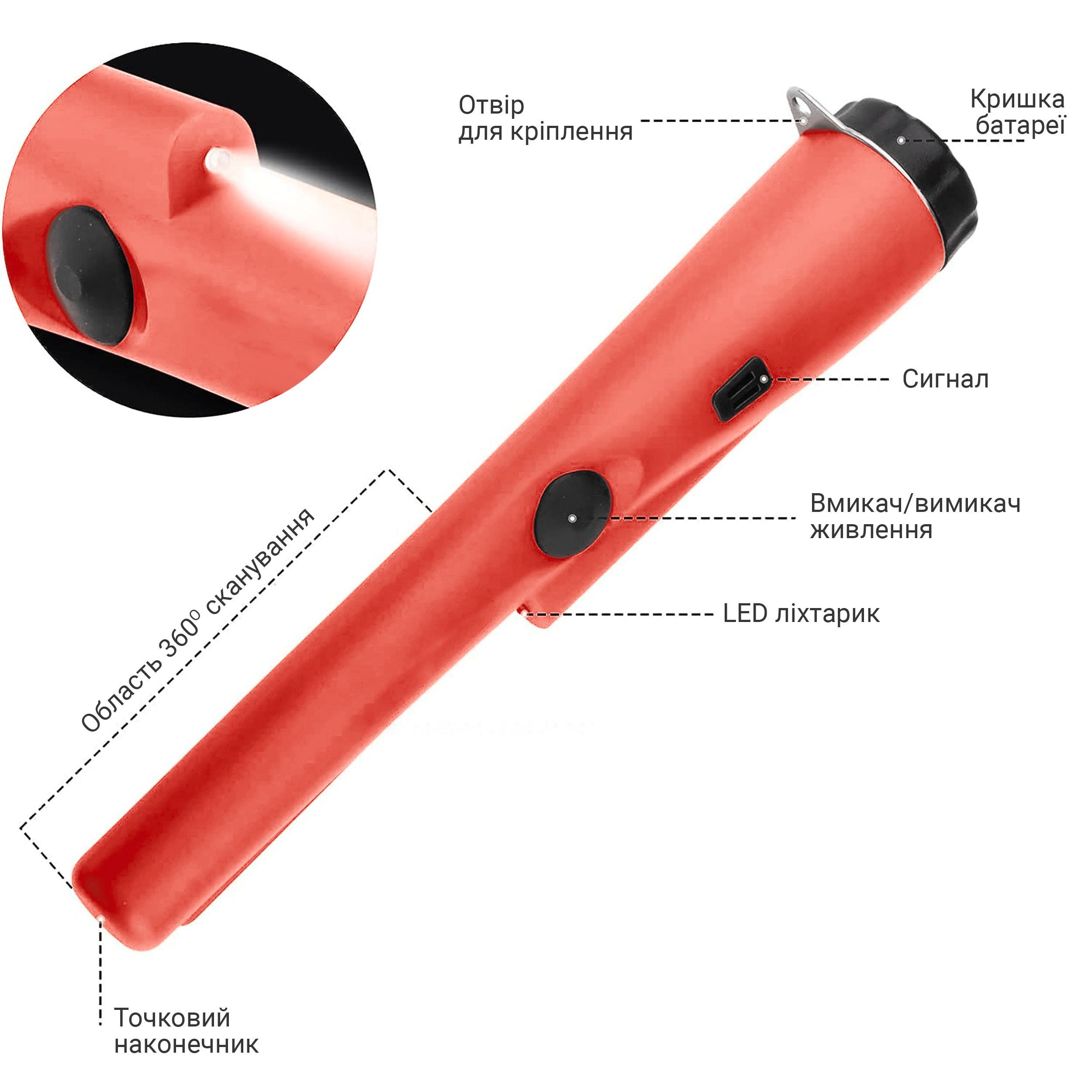 Металлоискатель/Пинпоинтер ручной портативный Kayfovo ML-11 с кобурой Красный (28838) - фото 4 Металлоискатель/Пинпоинтер ручной портативный Kayfovo ML-11 с кобурой Красный (28838) - фото 4